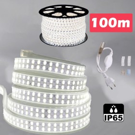 100m LED Streifen 9W/m, 890lm/m